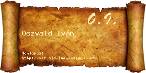 Oszvald Iván névjegykártya